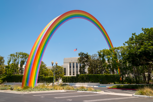 metal rainbow sculptures